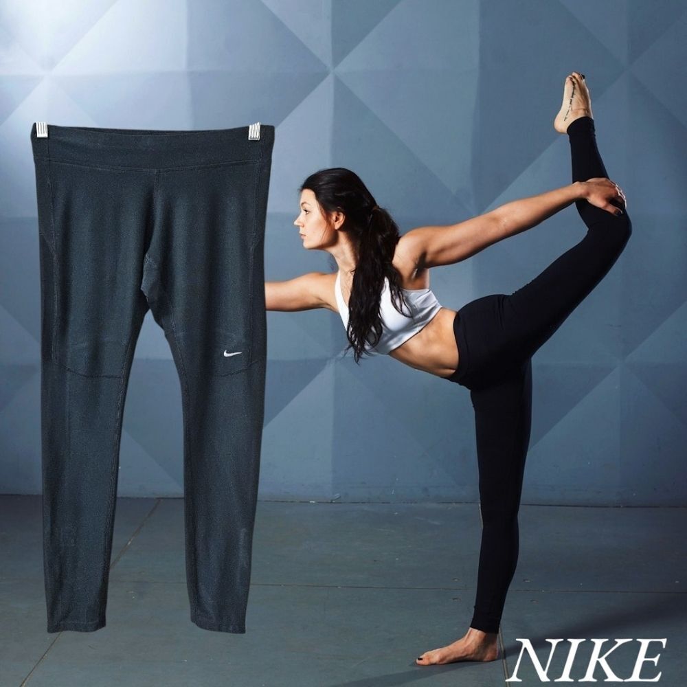 NIKE Women's Black Athletic Running Leggings Size M With Dri-Fit